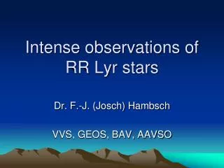 Intense observations of RR Lyr stars