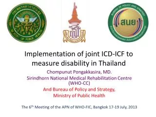 Implementation of joint ICD-ICF to measure disability in Thailand