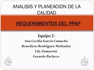 analisis y planeacion de la calidad