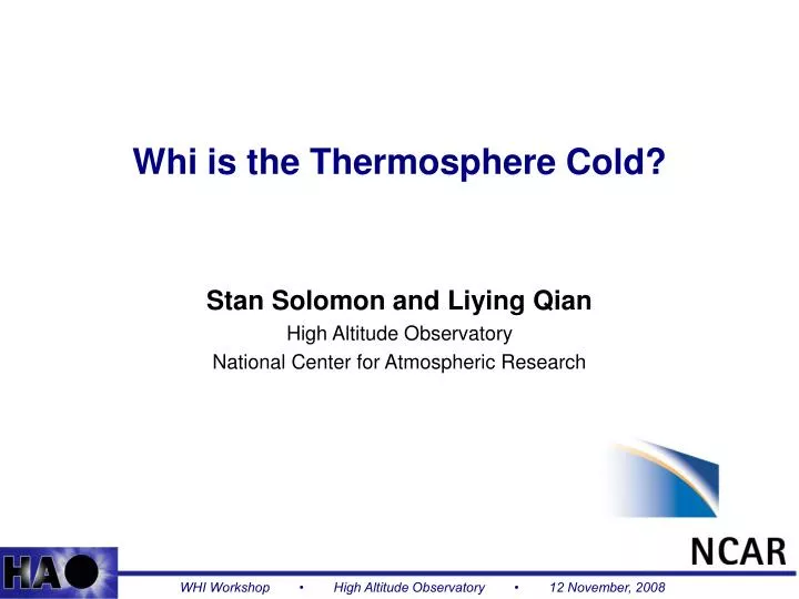 whi is the thermosphere cold