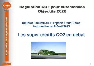 Régulation CO2 pour automobiles Objectifs 2020