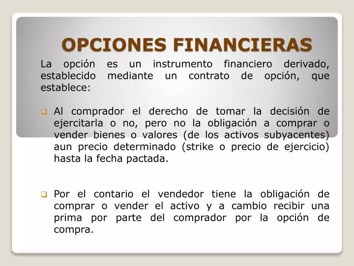 opciones financieras