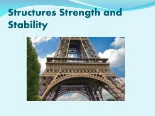 Structures Strength and Stability