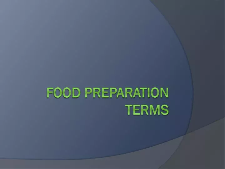 food preparation terms