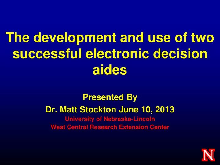 the development and use of two successful electronic decision aides