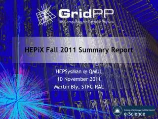 HEPiX Fall 2011 Summary Report