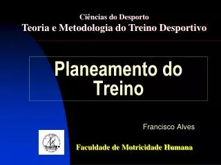 planeamento do treino