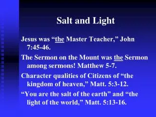 salt and light