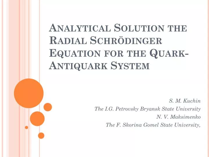 analytical solution the radial schr dinger equation for the quark antiquark system