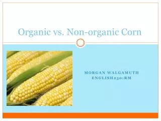 Organic vs. Non-organic Corn