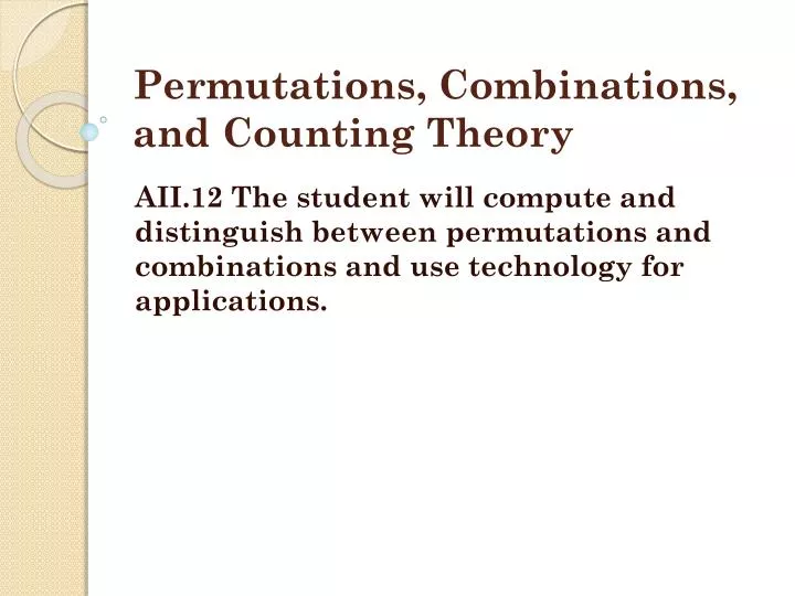 permutations combinations and counting theory