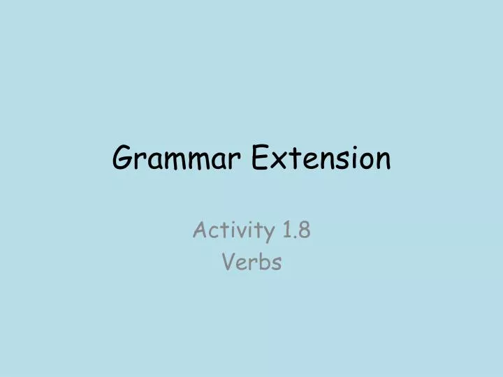 grammar extension
