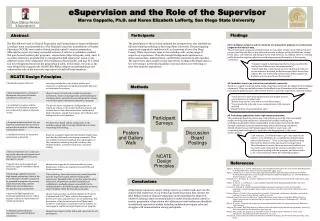 eSupervision and the Role of the Supervisor