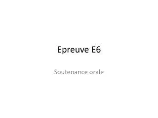 epreuve e6