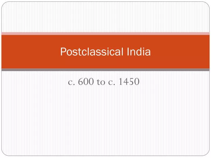 postclassical india