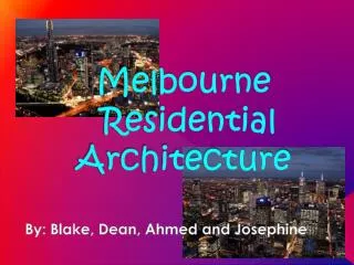 Melbourne Residential Architecture