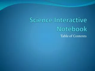 Science Interactive Notebook