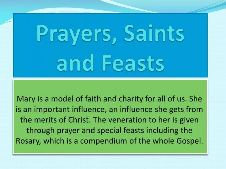prayers saints and feasts