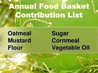 Oatmeal Mustard Flour Sugar Cornmeal Vegetable Oil