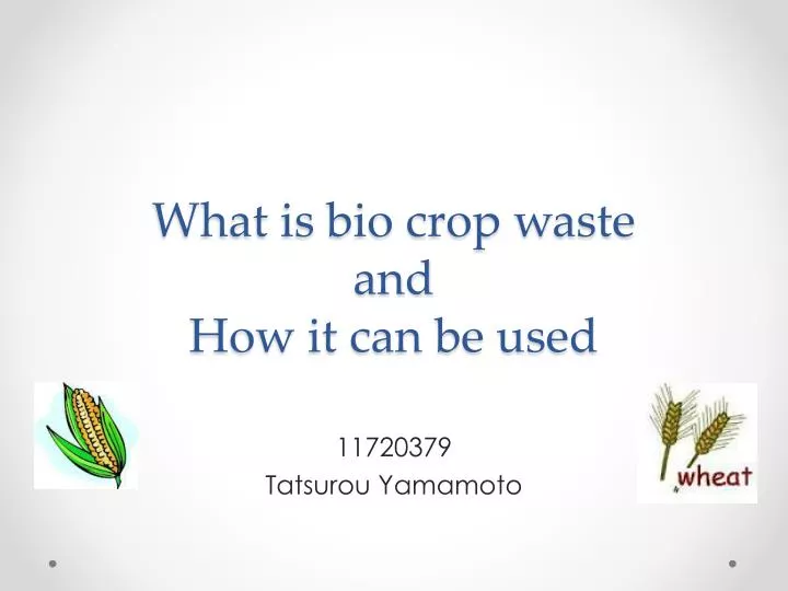 what is bio crop waste and how it can be used