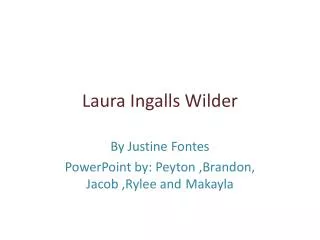 Laura Ingalls Wilder