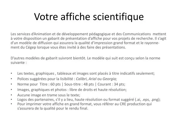 votre affiche scientifique