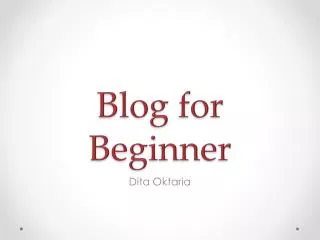 Blog for Beginner