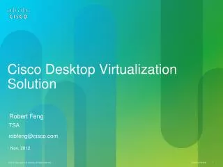 Cisco Desktop Virtualization Solution