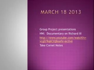 march 18 2013