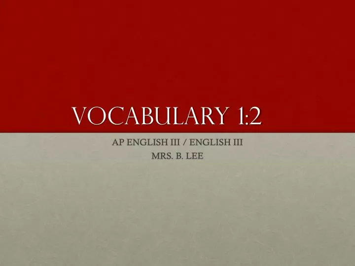 vocabulary 1 2