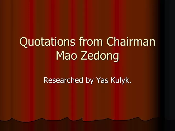 quotations from chairman mao zedong