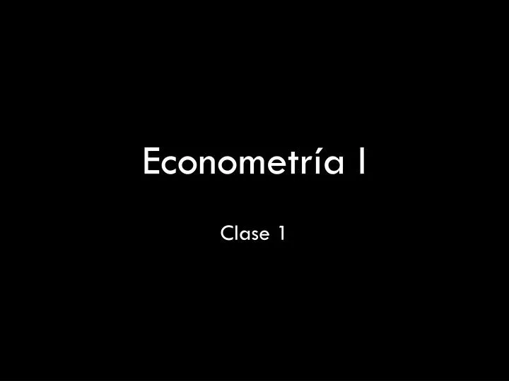 econometr a i