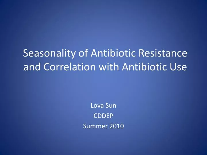 seasonality of antibiotic resistance and correlation with antibiotic use