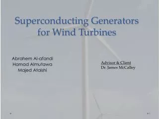 Superconducting Generators for Wind Turbines