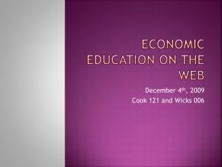 Economic Education on the web