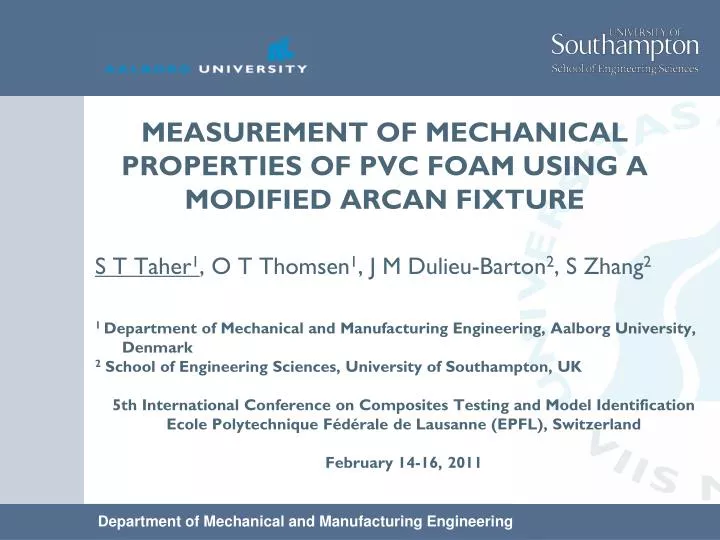 measurement of mechanical properties of pvc foam using a modified arcan fixture