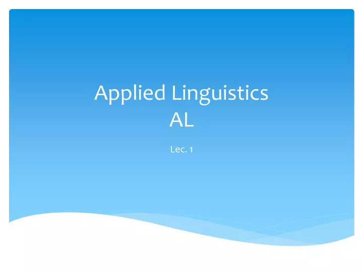 applied linguistics al