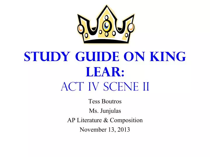 study guide on king lear act iv scene ii