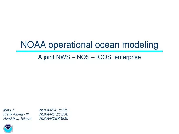 noaa operational ocean modeling