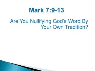 Mark 7:9-13