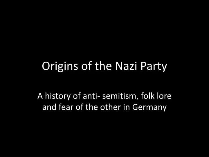 origins of the nazi party