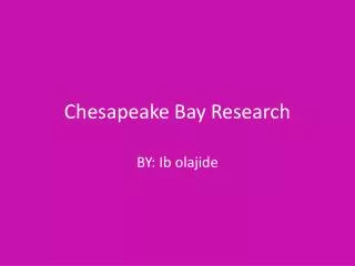 Chesapeake Bay Research