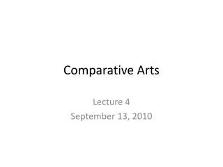 Comparative Arts