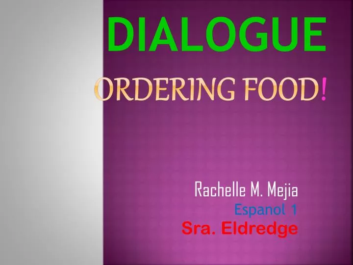 dialogue ordering food