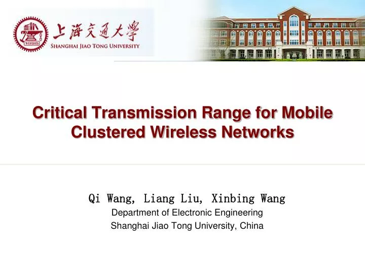 critical transmission range for mobile clustered wireless networks