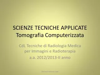 scienze tecniche applicate tomografia computerizzata