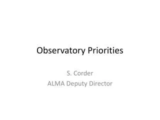 Observatory Priorities