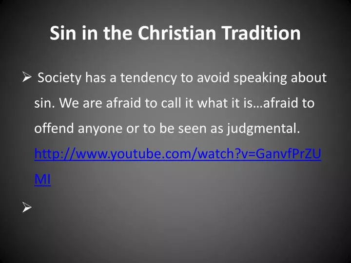 sin in the christian tradition