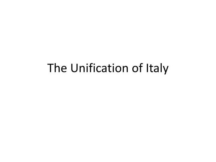 the unification of italy