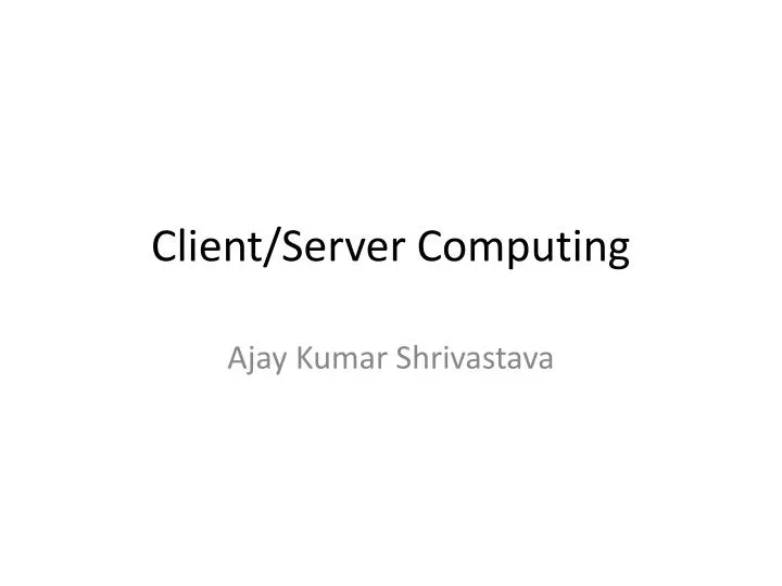 client server computing